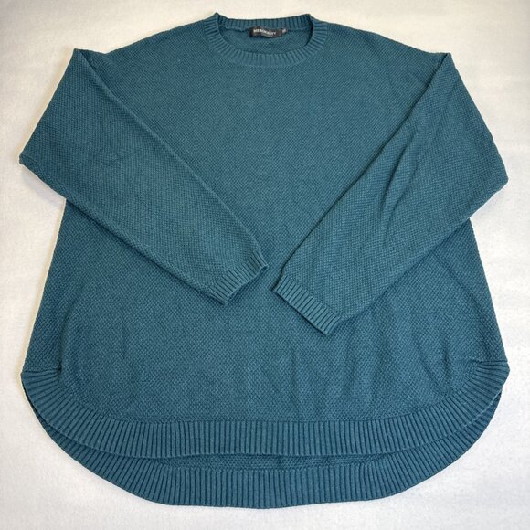 Metokeety Green Crew Neck Waffle Knit Pullover Sweater Women’s XXL - Picture 1 of 10